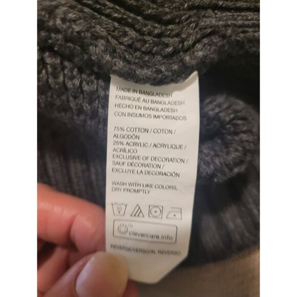 Izod Men's Nordic Pattern 1/2 Zip Sweater XLGray & Red cotton - Picture 5 of 6